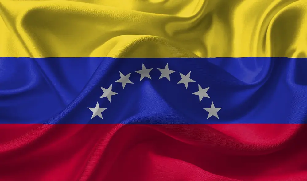 Venezuelan flag, yellow blue and red with stars